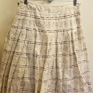 New York Company Size 12 Offwhite and Brown Skirt